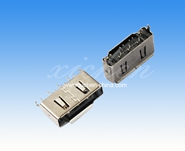SATA 7P公座 180度铁壳带弹片