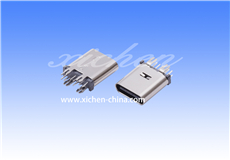 USB  TYPE-C 母头 14P 180度 四个鱼叉脚