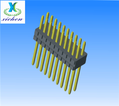 0.8mm排针 双排 180度