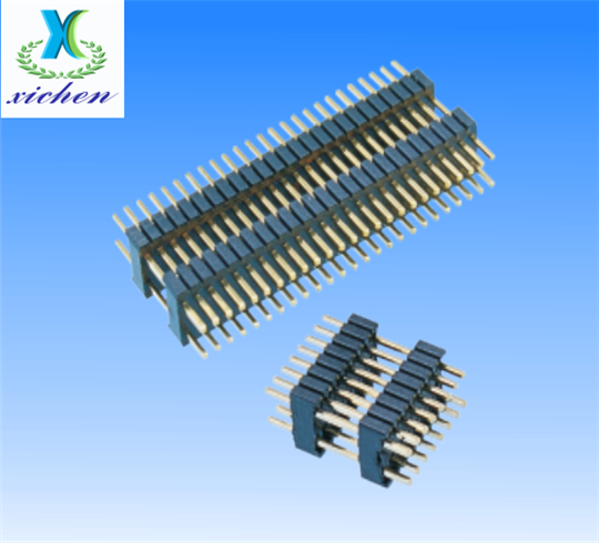 1.27x2.54mm排针 双排双塑180度