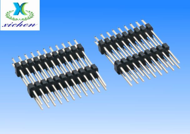 2.0mm排针 双排双塑180度