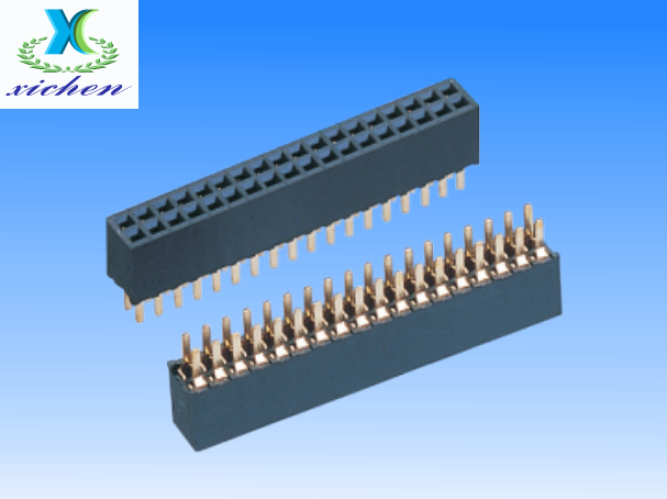 PF1.27mm排母 双排180度 H4.3 U型